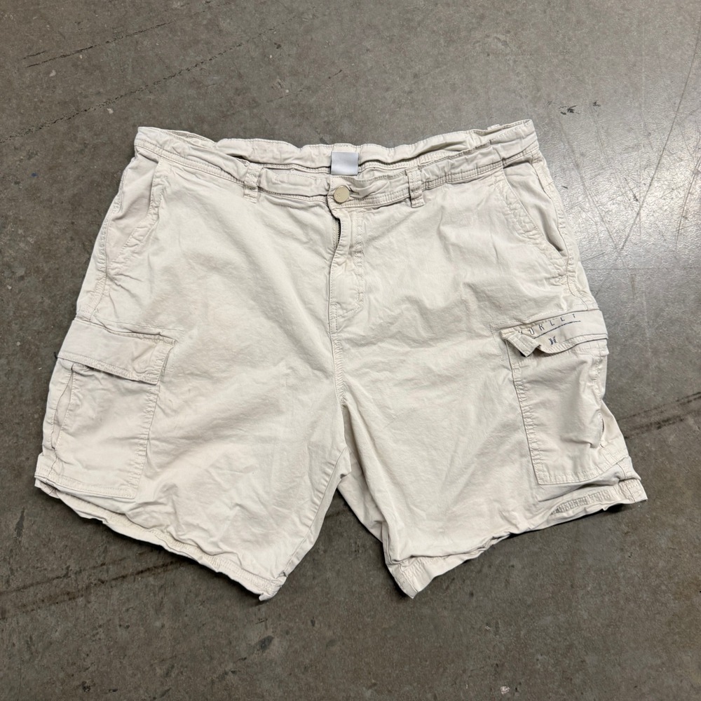Hurley Mens Tan Khaki Cargo Shorts Size 38 Cotton Utility Casual Surf Summer